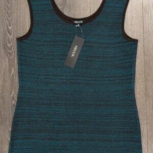 Misook Classic Knit Tank Top Women's XS Reversible Sleeveless Pullover NWT‎